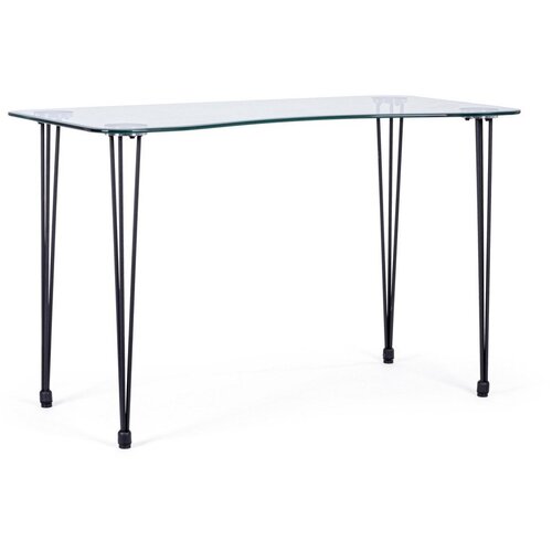 BIZZOTTO Pisalna miza s stekleno mizno plo&amp;scaron;čo 60x120 cm Rondo &amp;ndash; Slike