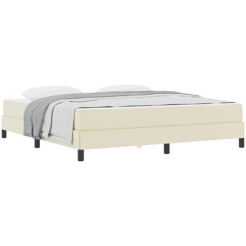 vidaXL Konstrukcija postelje z vzmetnico krema 180 x 200 cm blago, (5000126378) Cene