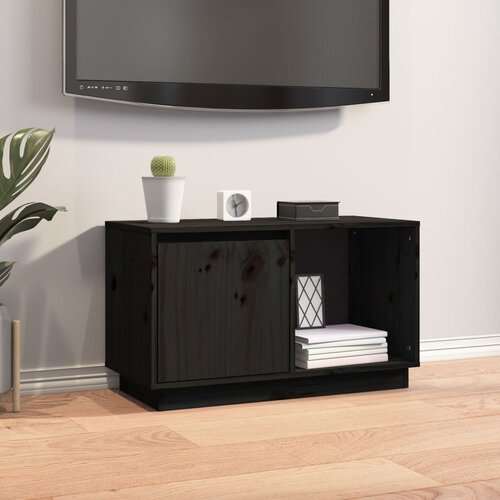 vidaXL TV ormarić crni 74 x 35 x 44 cm od masivne borovine Cijene