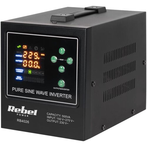 Rebel POWER-500-LFP4 emergency power supply &ndash; a pure sine wave inverter with a 12V charging function, 230V, 500VA /300W Cijene