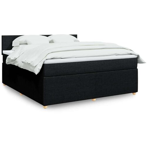  Krevet s oprugama i madracem crni 180x200 cm od tkanine Slike
