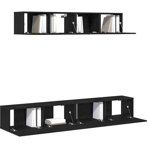  Set TV komoda 4 kom. Crni hrast Slike