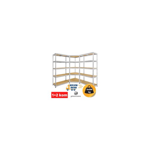 Medacom komplet polica ugao 180x90x90x45cm, 5x200kg + 2 police 180x150x45cm, 5x250kg Cene