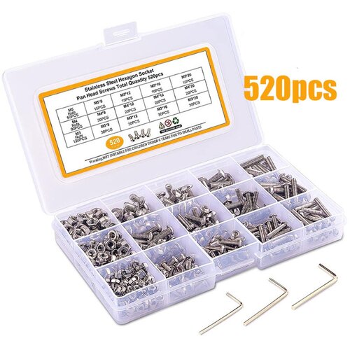 INF 520PCS Set vijakov in matic s &scaron;estrobno glavo iz nerjavečega jekla 304, (5000078692) Cene