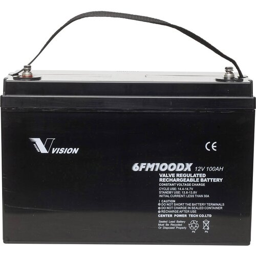 Vision Akkus FM-Serie 6FM100DX solarni akumulator 12 V 100 Ah svinčevo-koprenast (&amp;Scaron; x V x G) 330 x 215 x 171 mm M8-vijačni priklop Solarni akumulator 12 V 100 Ah 6FM100LPX svinč, (20439280) Slike