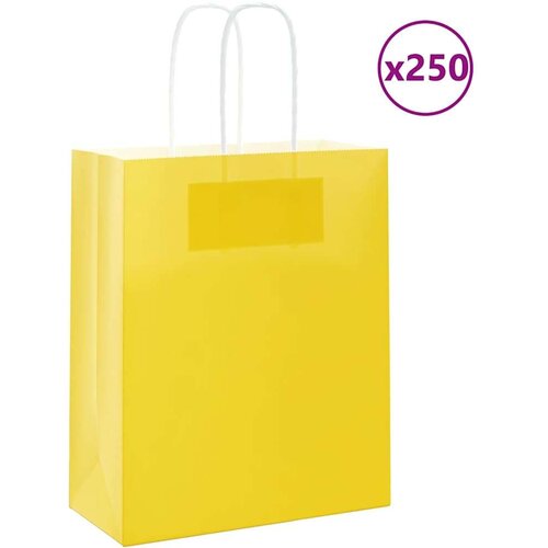  Papirnate vrećice 250 kom s ručkama žute 18x8x22 cm Cijene