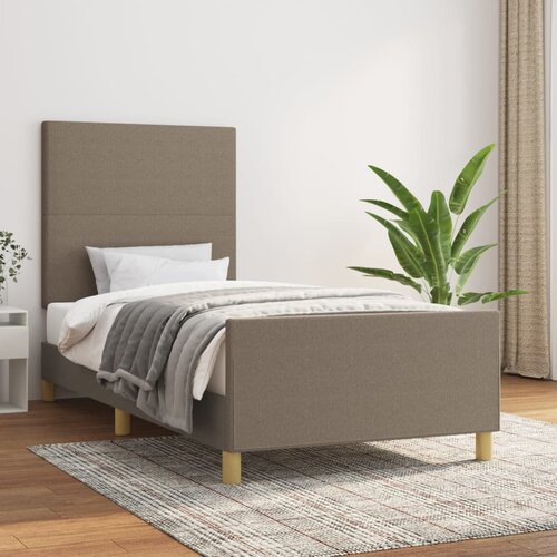 VidaXL Posteljni okvir z vzglavjem taupe 80x200 cm blago Slike