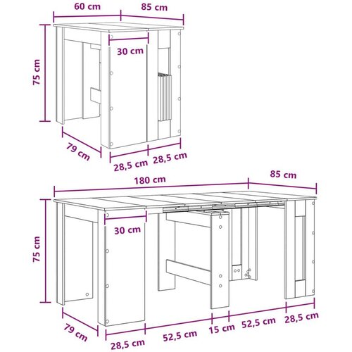  Blagovaonski stol 180 x 85 x 75 cm Konstruirano drvo Slike