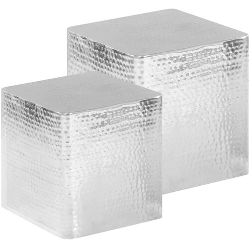 vidaXL Klubske mizice iz aluminija 2 kosa srebrne Cene