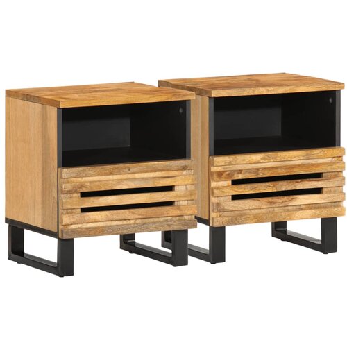 vidaXL Noćni ormarići 2 kom 40x34x46 cm od masivnog grubog drva manga Cijene