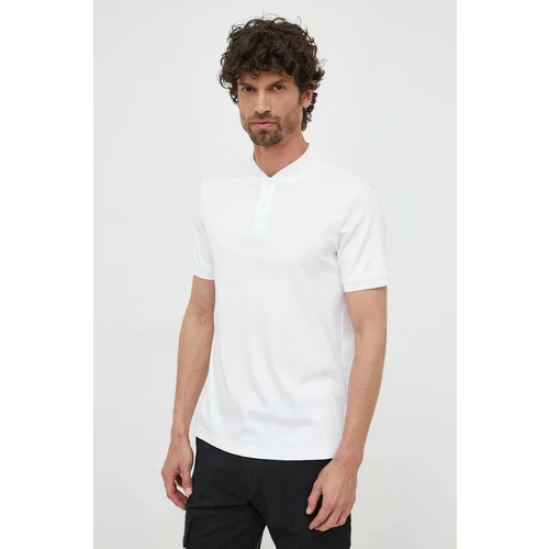 Calvin Klein Pamučna polo majica boja: bijela, glatki model