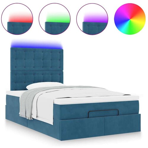 VidaXL okvir za krevet s madracima tamnoplavi 120x190 cm bar&amp;scaron;unasti Slike