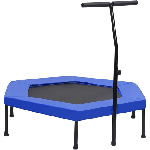 vidaXL Fitnes trampolin z ročajem in varnostno oblogo šestkoten 122 cm, (20989602)