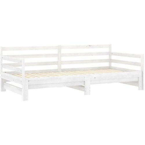  Dnevni ležaj na izvlačenje bijeli od borovine 2 x (90 x 200) cm Slike