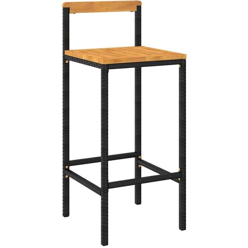  9-dijelni vrtni barski set crni od poliratana i drva bagrema Cijene