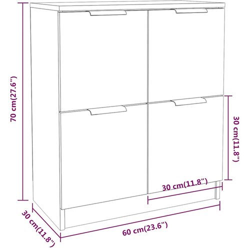  Komoda boja hrasta sonome 60 x 30 x 70 cm od konstruiranog drva Smeđa Slike