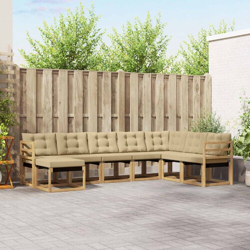  Set vanjskih sofa 8 kom. Bijela i bež Smeđa 304 x 185,5 x 73 cm Cene