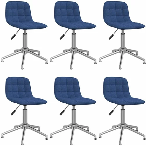  3086795 Swivel Dining Chairs 6 pcs Blue Fabric (334055x3), (20821706)