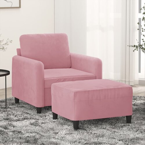 vidaXL fotelj s stolčkom za noge roza 60 cm žamet Cene