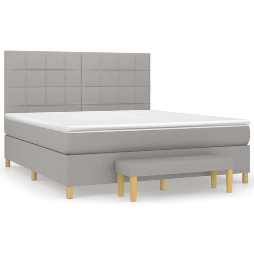  Box spring s madracem svjetlosiva 160x200 cm tkanina Slike