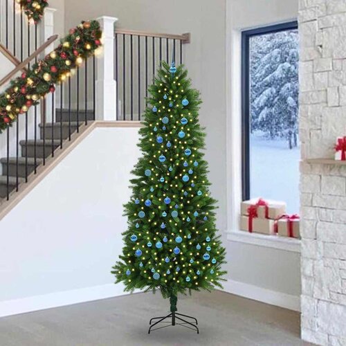  Božićno drvce s 300 LED svjetlima s stalakom Zelena 240 cm PE Cijene