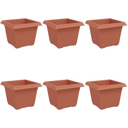 Kvadratna saksija za cvijeće 6 pcs Crvena cigla - Crvena cigla 33 x 33 x 26 cm 6 Slike