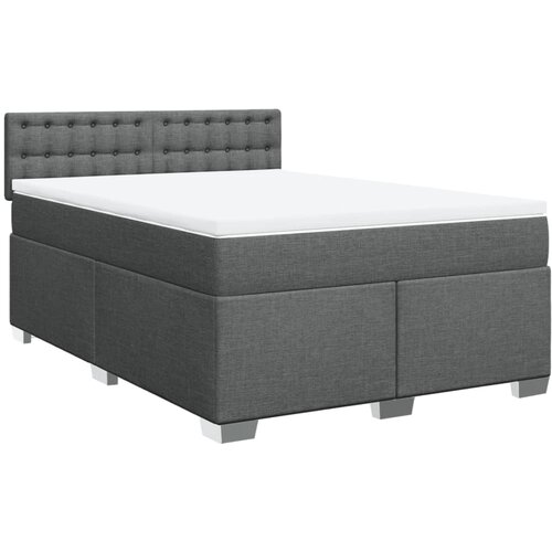 Maison Chic Box spring posteljni - Vzmetna postelja z vzmetnico temno siv 140x190 cm blago SL5325, (21903707) Cene