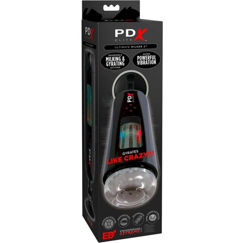 PDX Ultimate Milker 2 - punjivi, rotacijski vibrirajući masturbator (crni) Slike