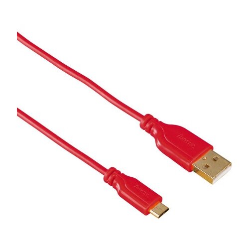 Hama 4047443261960 Flexi-slim micro usb kabl, pozlata, crveni, 0.75m ( 135703 ) Cene