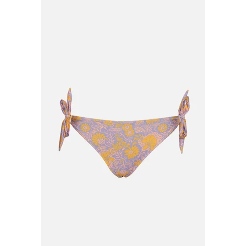 Trendyol Purple Floral Patterned Tie Detailed Bikini Bottoms