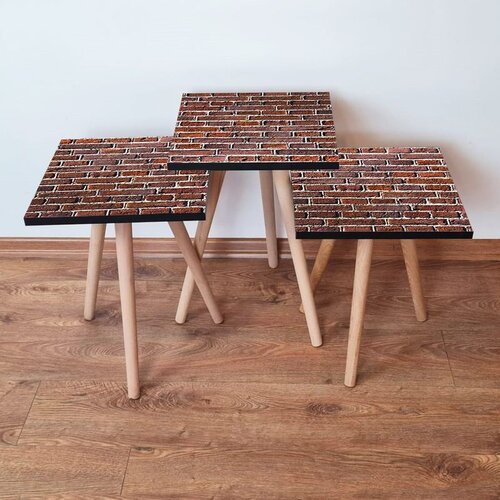 Hanah home Set 3 stočića 3Shp372 Brown Cene