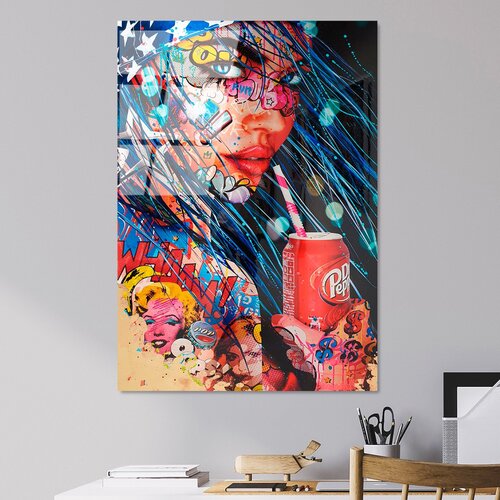 WALLXPERT UV-725 70 x 100 Multicolor Decorative Tempered Glass Painting Cene