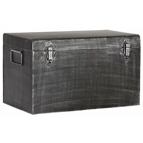 LABEL51 Črna kovinska škatla za shranjevanje, dolžina 50 cm