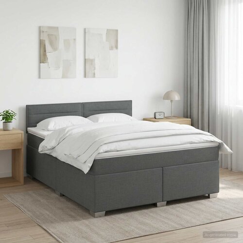  s box springom, madracem i LED-om Tamnosiva 140 x 190 cm Cene