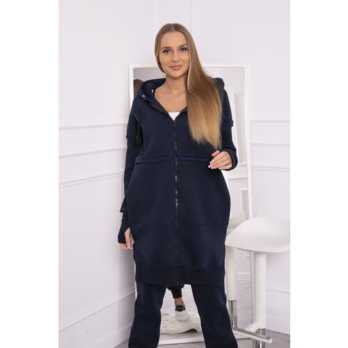 Kesi Insulated set with a long sweatshirt in dark blue color Slike
