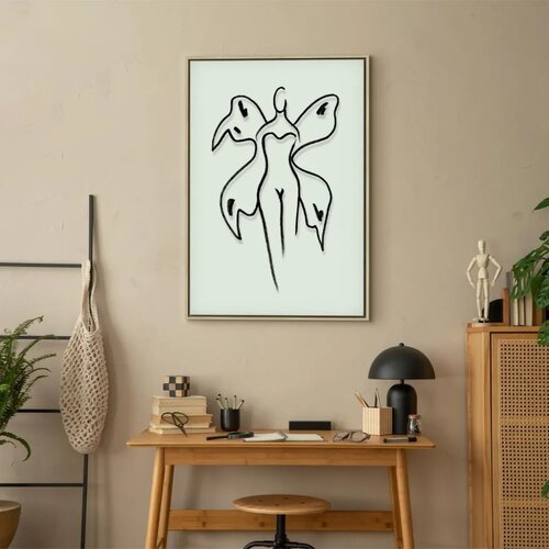  Slika - Butterfly Woman (1 Part) Vertical 40x60 U prirodnom drvenom okviru Slike
