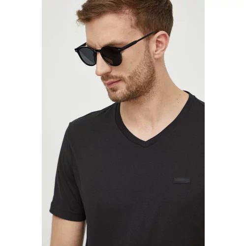 Calvin Klein Pamučna majica za muškarce, boja: crna, bez uzorka