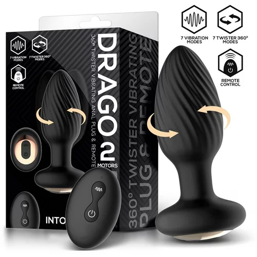 INTOYOU Drago 360 Twister Vibrating Anal Plug with 2 Motors and Remote Black