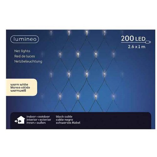 Lumineo mreža lampica za jelku sa 200 led dioda toplo belih 100x260cm Cene