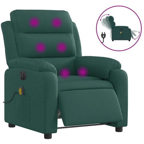 Maison Chic Električni masažni naslanjač - Relax naslanjač temno zeleno blago, (22134658) Cene