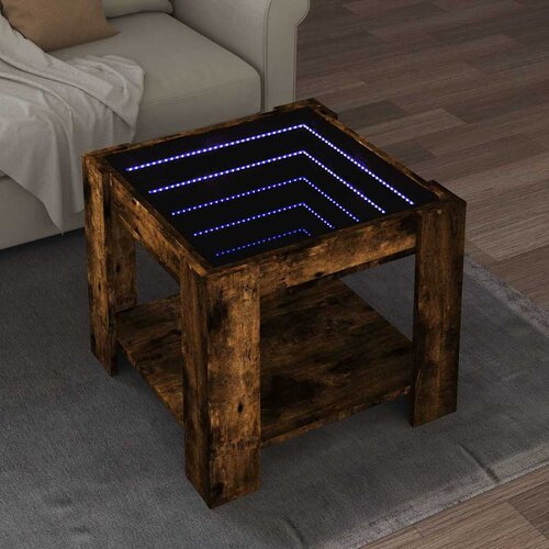  Stolić za kavu LED boja hrasta 53x53x45 cm konstruirano drvo Cijene