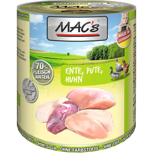 MAC's MAC´s Cat 6 x 800 g - Raca, puran & piščanec