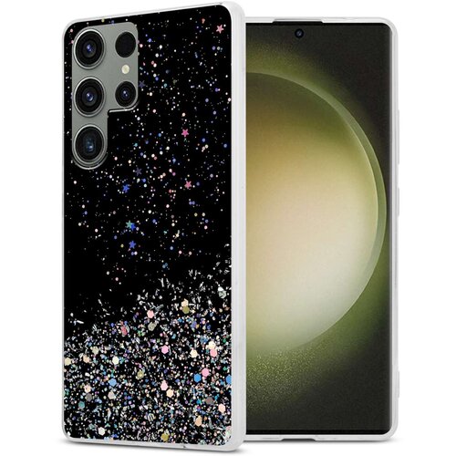 Cadorabo Ohi&scaron;je, združljivo z Samsung Galaxy S23 ULTRA in črna z ble&scaron;čicami - Za&scaron;čitni ovitek iz prožnega silikona TPU s svetlečimi ble&scaron;čicami, (20860465) Cene