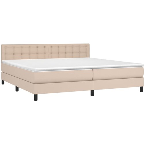  box spring madrac LED cappuccino 200x200cm umjetna koža Slike
