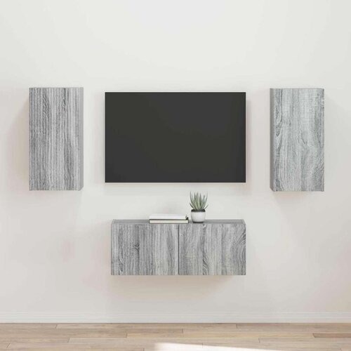  Komplet TV omaric 2 pcs Siva Sonoma Konstruiran les, (5000132211) Cene