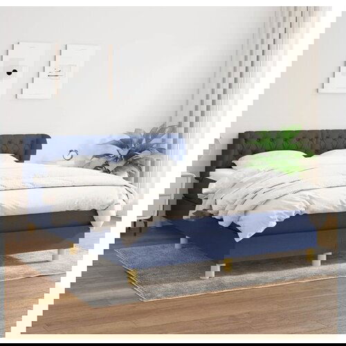 vidaXL Box spring postelja z vzmetnico modra 140x190 cm blag Cene