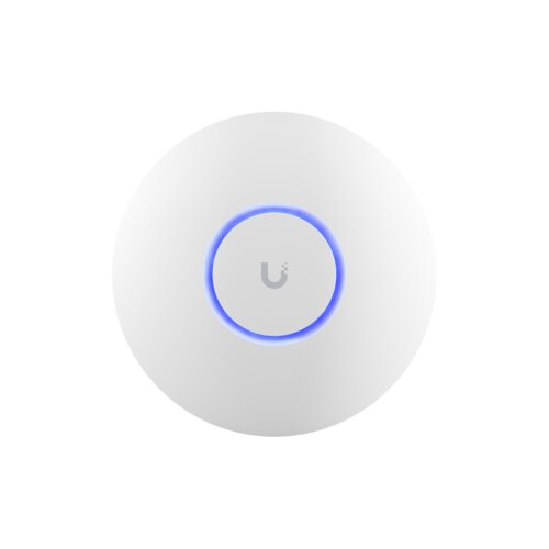 Ubiquiti U6+ access point. wifi 6 model with throughput rate of 573.5 mbps at 2.4 ghz and 2402 mbps at 5 ghz. no poe injector included. ui recommends u-poe-af or poe switch Slike