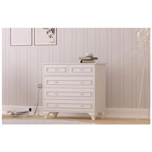 Hanah home Rb-186-06 matte white dresser Cene