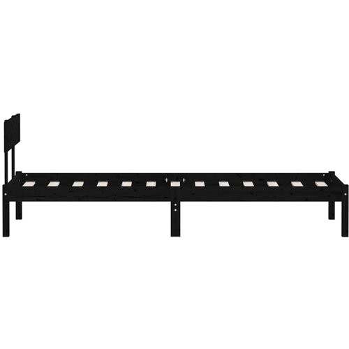  Okvir za krevet od masivnog drva crni 75 x 190 cm mali Slike