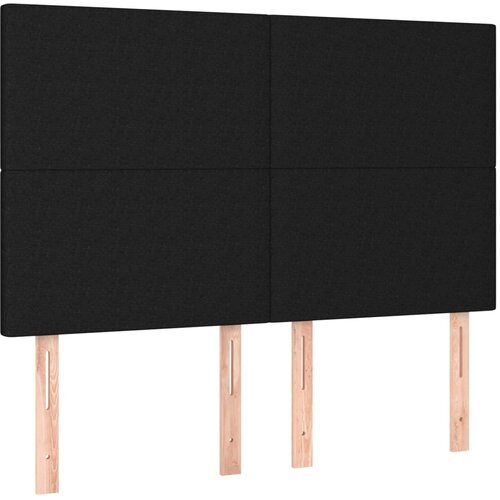 Maison Chic Posteljno vzglavje - Vzglavna omarica 4 kosa črn 72x5x78/88 cm blago, (22077752) Cene